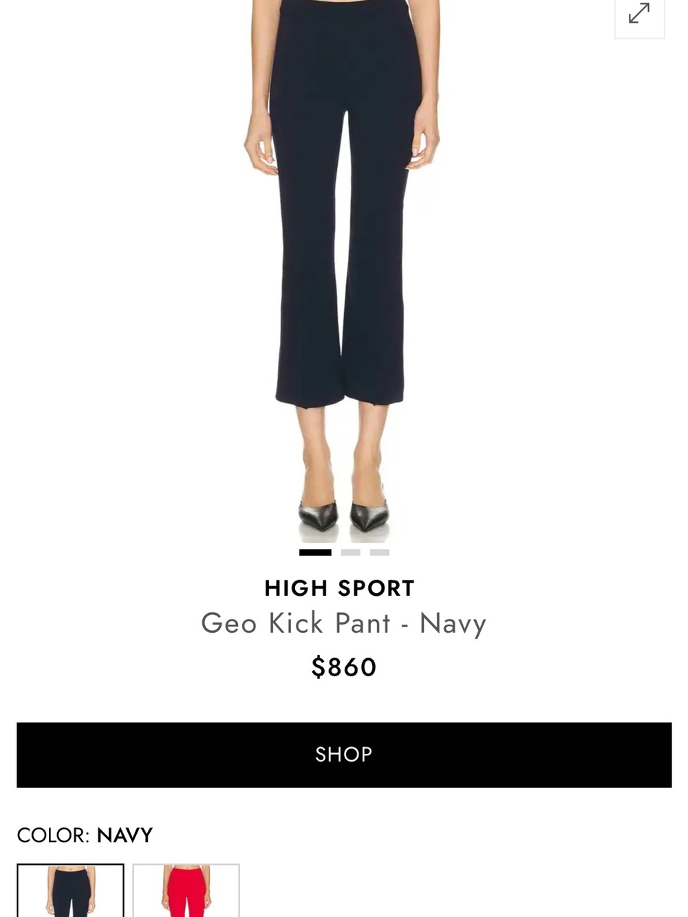 High Sport Geo Kick Pant - Navy Boot-Cut